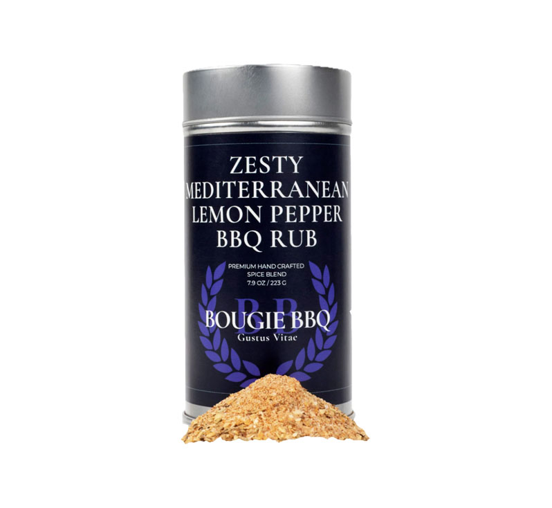 Bougie BBQ Zesty Mediterranean Lemon Pepper BBQ Rub bottle