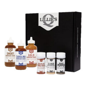 Lillie’s Q BBQ Essentials Gift Box with sauces and seasonings