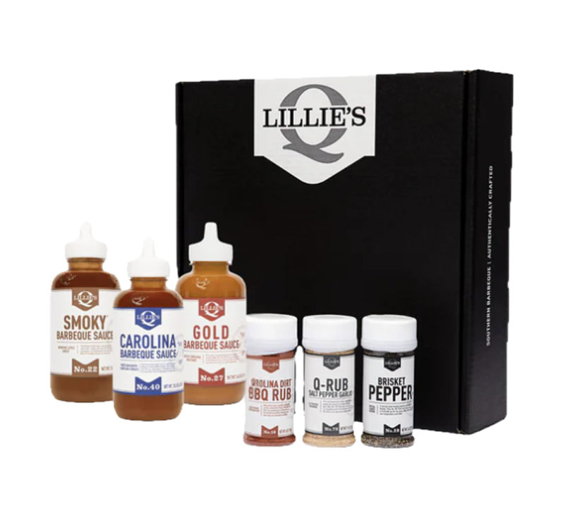 Lillie’s Q BBQ Essentials Gift Box with sauces and seasonings