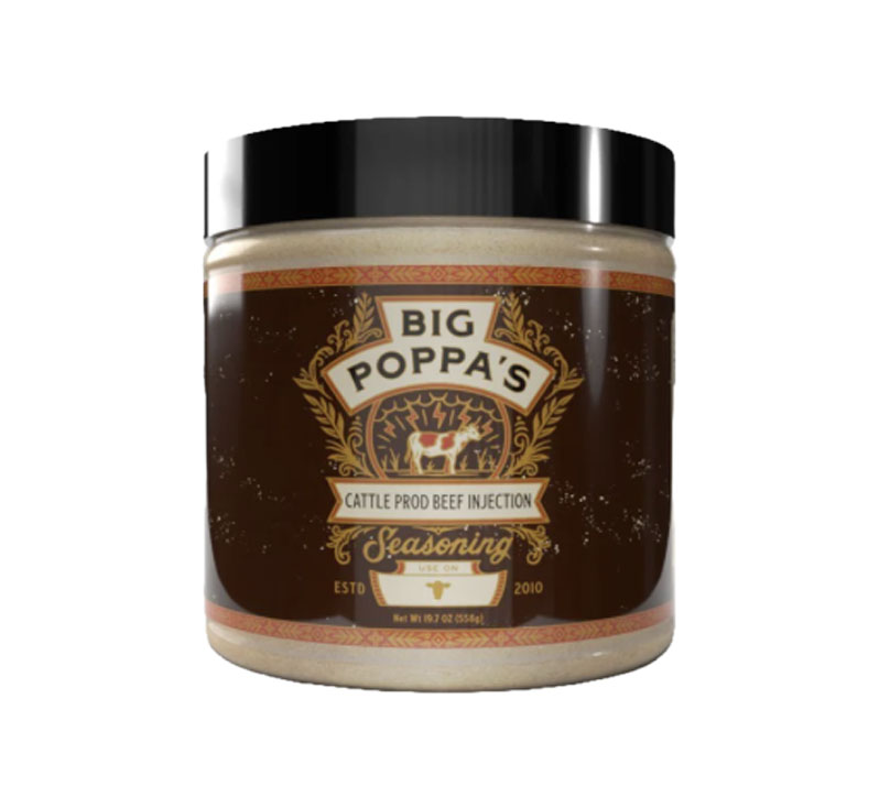 Big Poppa’s Cattle Prod Beef Injection container