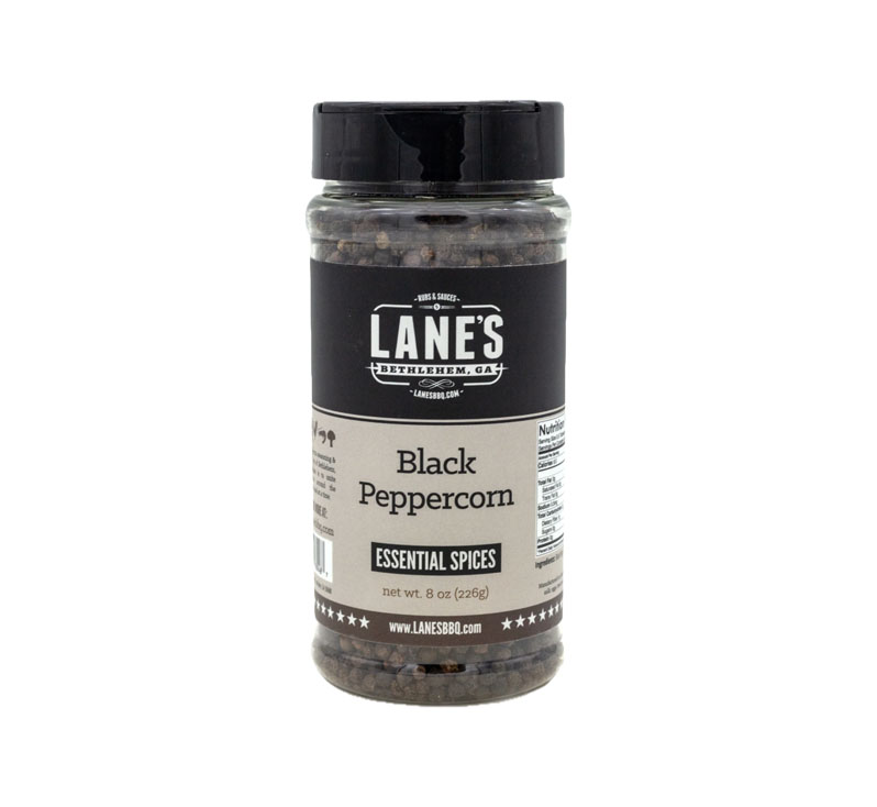 Lane’s BBQ black peppercorn seasoning container