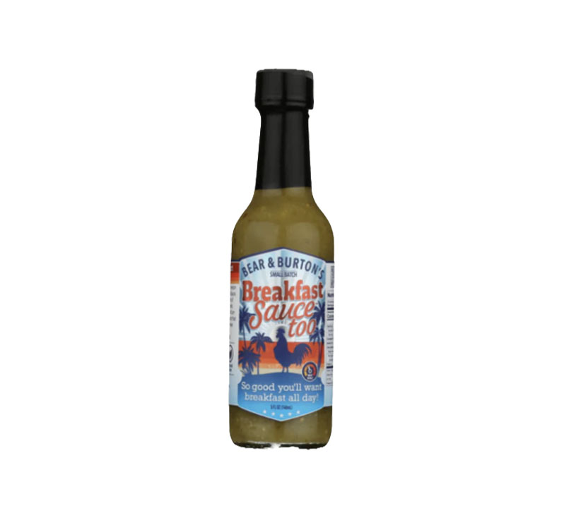 Bear & Burton’s Breakfast Sauce Too green condiment bottle