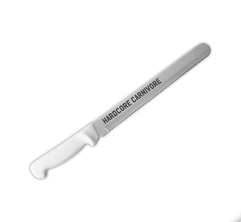 Serrated Brisket & BBQ Slicing Knife on white background