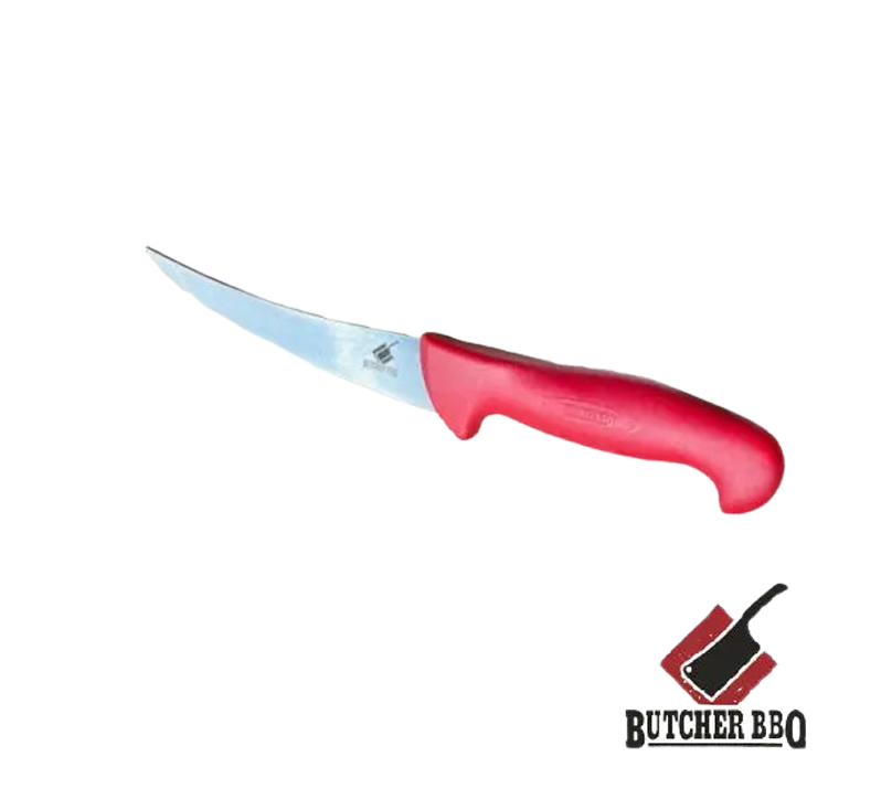 Butcher BBQ curved boning knife isolated view