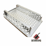 Brisket Basket Butcher BBQ stainless brisket rack on white background
