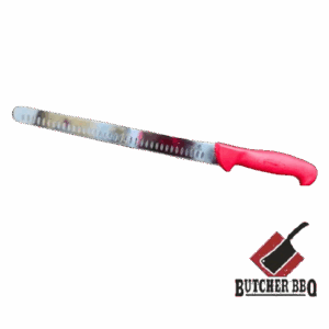 Butcher BBQ Granton edge slicing knife with red handle