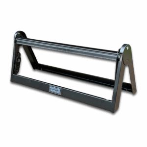 Heavy-duty butcher paper roll cutter and dispenser on display