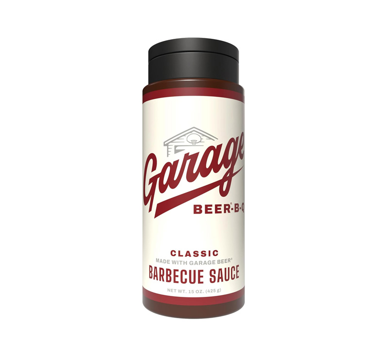 Classic Garage Beer-B-Q barbecue sauce bottle with vintage label