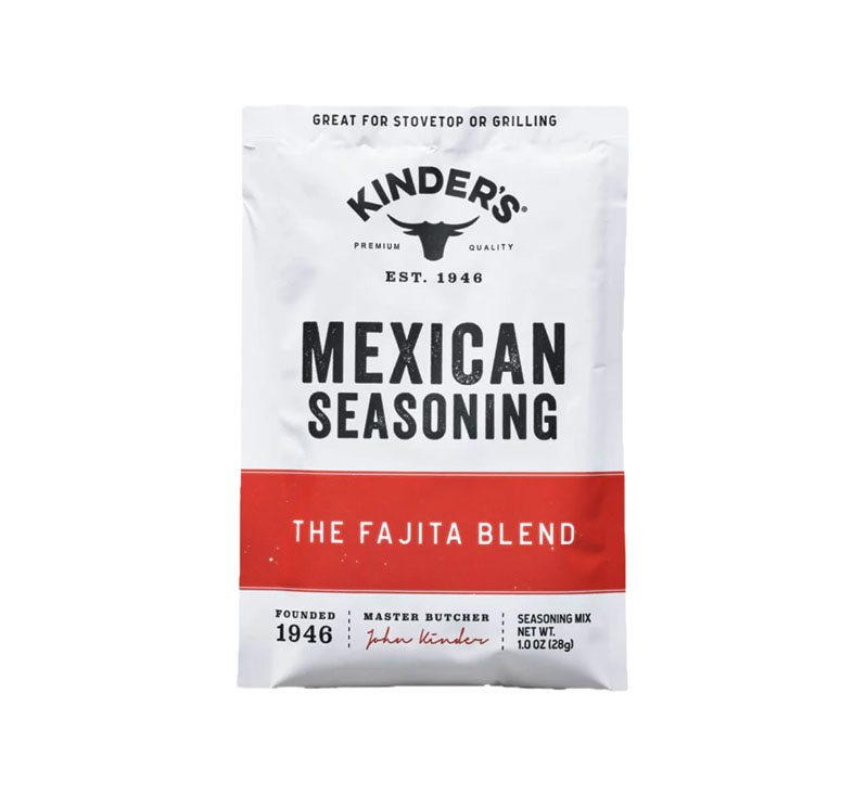 Bottle of Kinder’s The Fajita Blend Mexican Seasoning