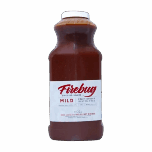 Firebug Mild Sauce bottle with bold label, featuring a smooth, mild pepper sauce
