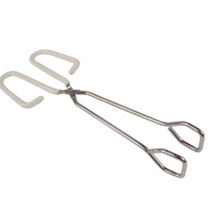 Stainless Fox Run straight kitchen tongs with vinyl ends