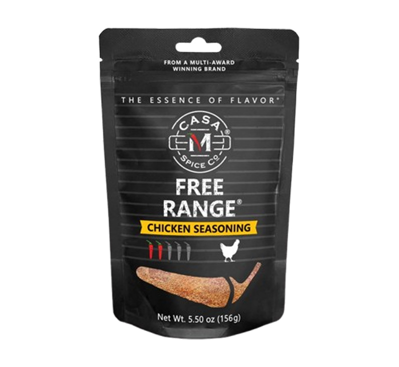 Free Range Chicken Seasoning refill bag with bold poultry spice blend packaging