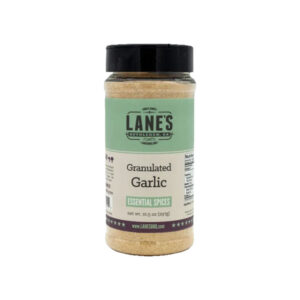 Lane’s BBQ granulated garlic seasoning container