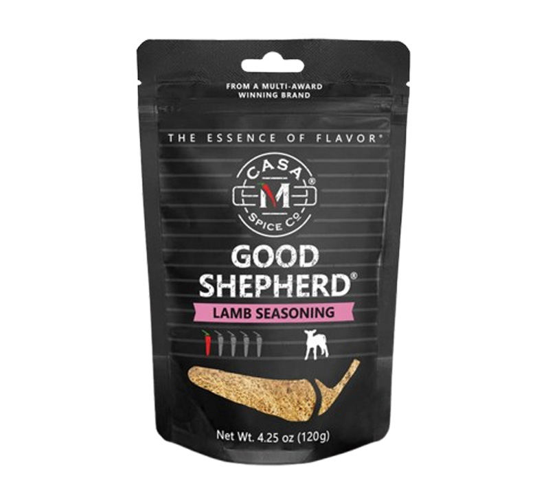 Good Shepherd Lamb Seasoning refill bag with black packaging and lamb spice blend