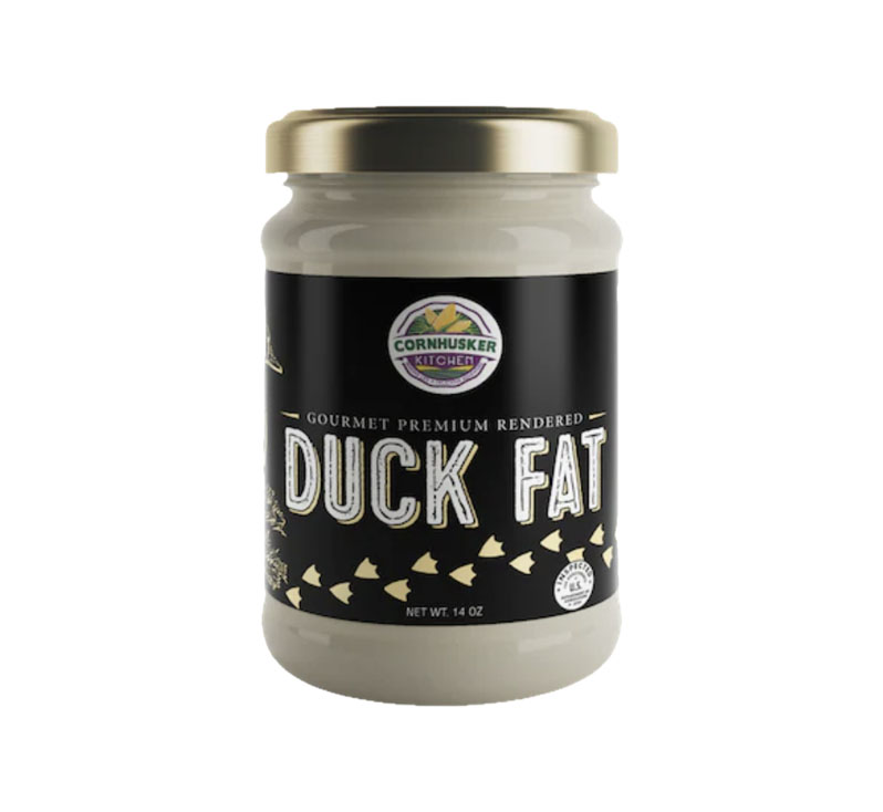 14 oz jar of premium rendered duck fat