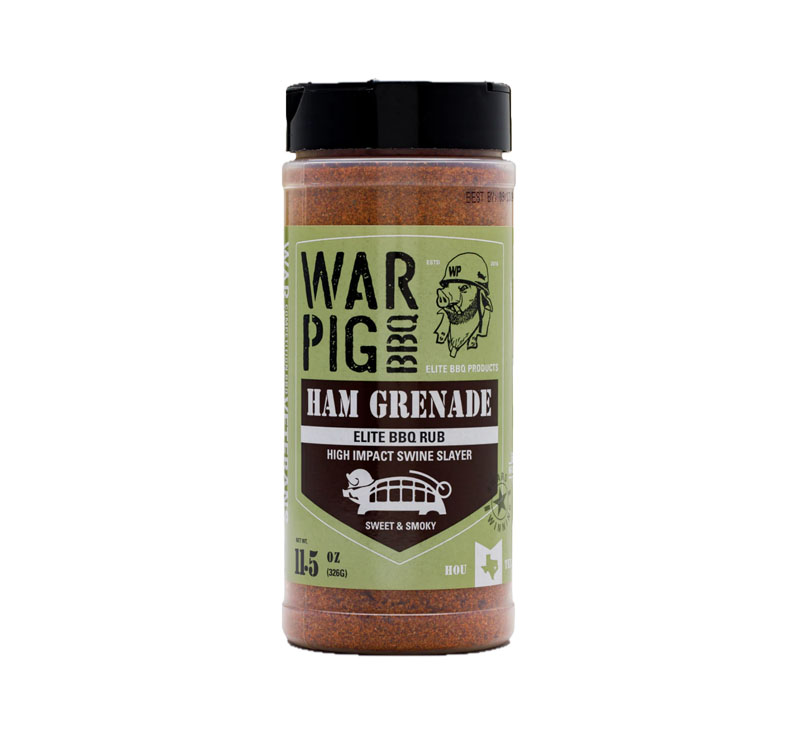 WarPig BBQ Ham Grenade Elite BBQ Rub seasoning bottle