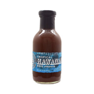 Bottle of Hot Wachula’s Tropical Hawaiian BBQ Sauce with bold island branding