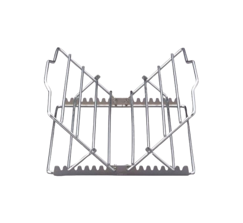 Adjustable stainless HIC Kitchen roasting rack standing open