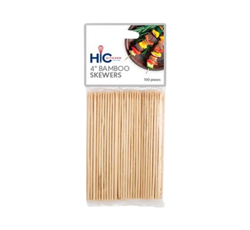 HIC Kitchen bamboo skewers pack of 100