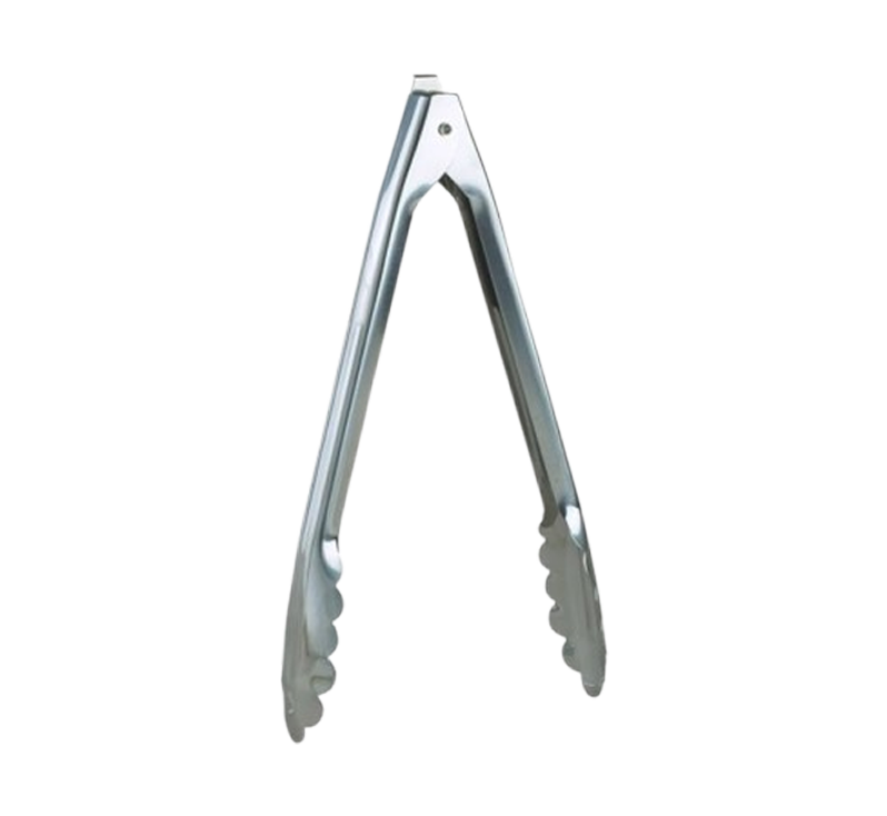 Stainless steel spring locking cooking tong 10 inch