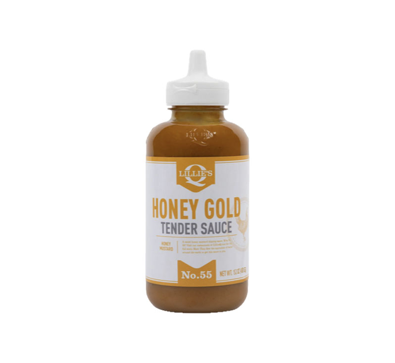 Lillie’s Q Honey Gold Tender Sauce bottle