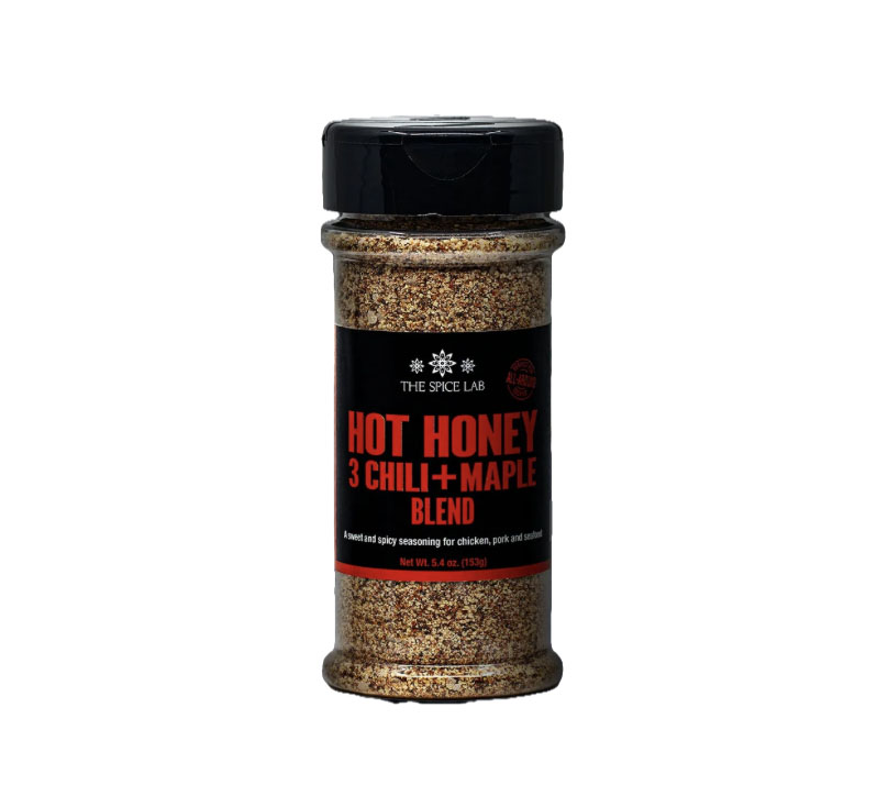 The Spice Lab Hot Honey 3 Chili and Maple Blend seasoning bottle