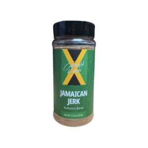 Bottle of Cookin Wid Kunchi Jamaican Jerk Seasoning with bold Caribbean label