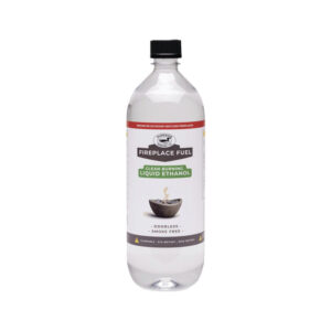 Liquid ethanol fuel container for fireplaces and burners