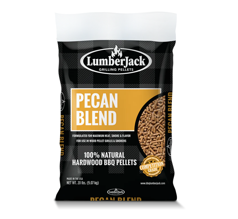 LumberJack Pecan Blend 20 lb hardwood BBQ pellets bag