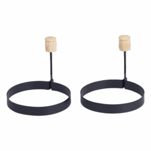 Non-stick egg ring set with wooden handles