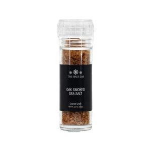 The Spice Lab oak smoked coarse sea salt grinder bottle