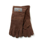 Brown leather grill gloves heat protection