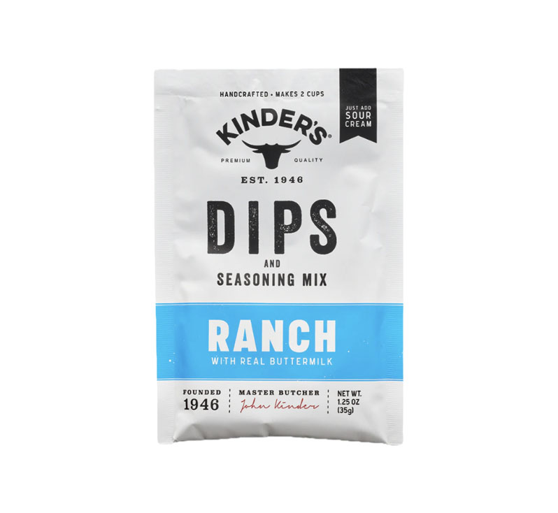Container of Kinder’s Ranch Dip seasoning mix