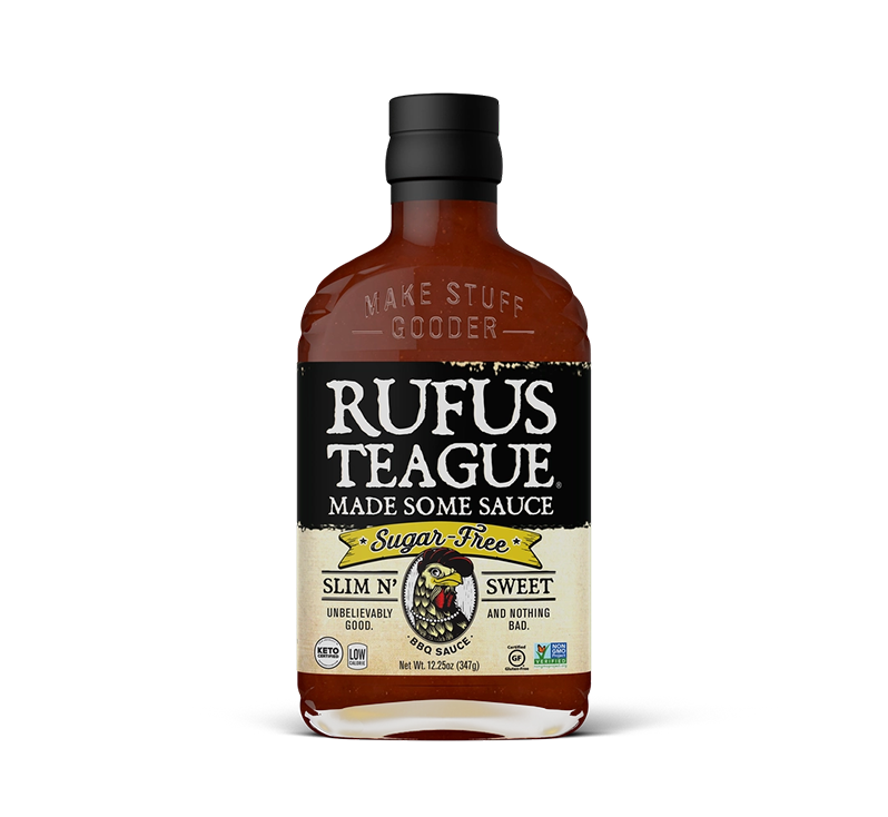 Bottle of Rufus Teague Slim N' Sweet Sugar Free BBQ Sauce