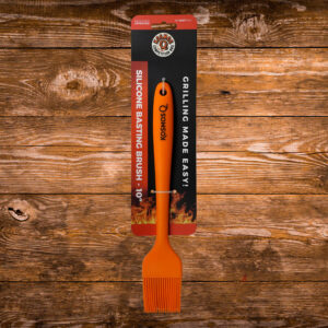 Silicone basting brush with long handle in retail packaging