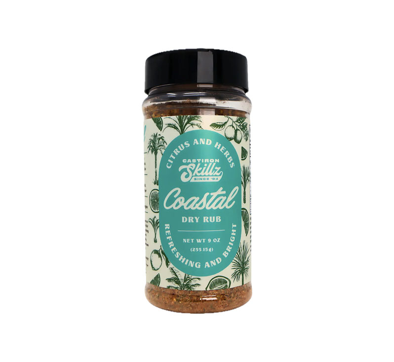 Castiron Skillz coastal dry rub seasoning bottle