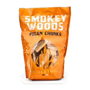 Smokey Wood Pecan Chunks packaged bag for BBQ smoking