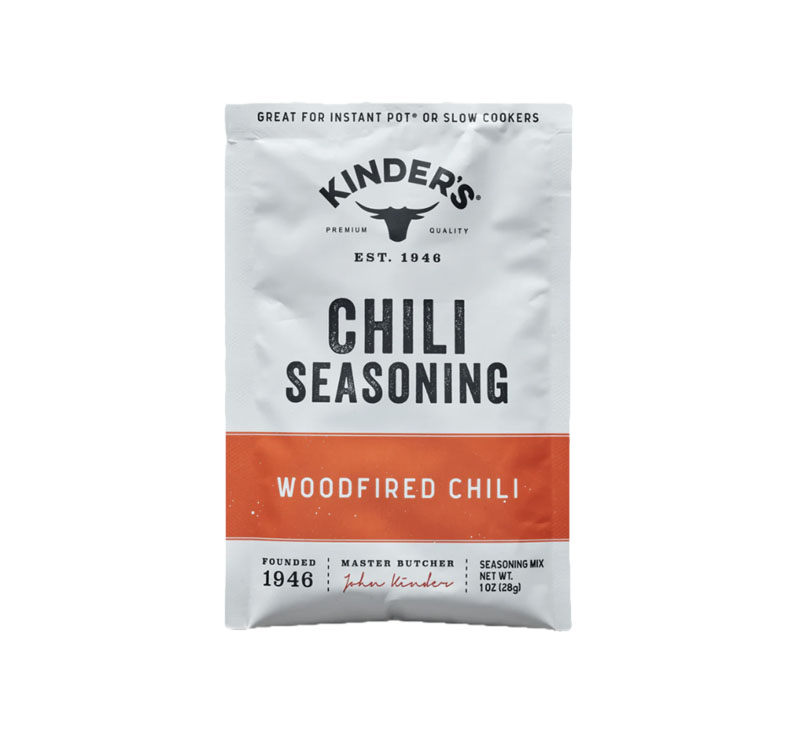 Bottle of Kinder’s Woodfired Chili Seasoning