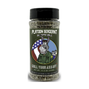 Platoon Sergeant SPG seasoning salt pepper garlic blend bottle