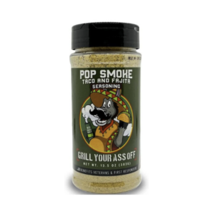 Pop Smoke taco and fajita seasoning spice bottle